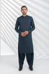 Two Piece Teal Blue Cotton Men's Suit